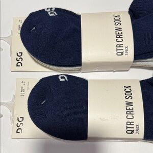 6 pairs DSG socks women’s large unisex navy gray cream NEW crew sock